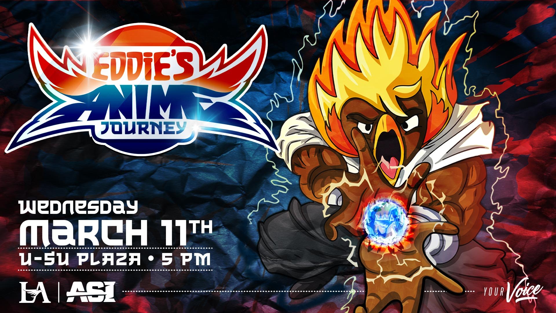 Eddie's Anime Journey Wednsday March 11th U-SU Plaza 5PM
